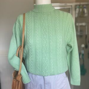 Vintage Haband! Green Cable Knit Sweater